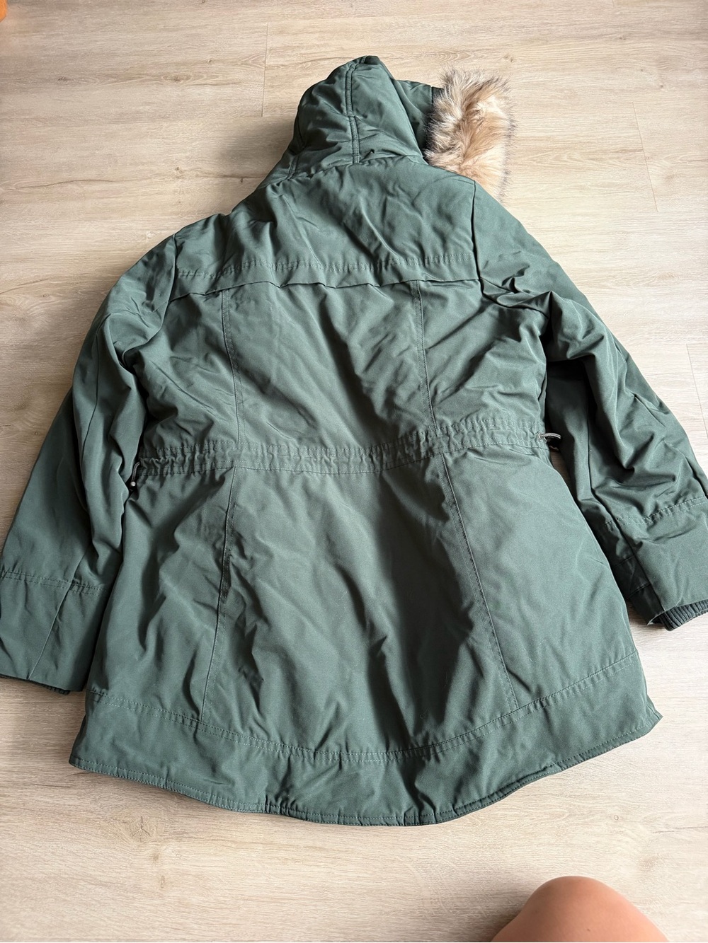 Coldwater creek Olive Green Coat Size L Parka Fur Trim NWOT - Picture 11 of 11